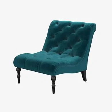 Sofa.com Claude Armchair in Deep Turquoise Cotton Matt Velvet - sofa.com