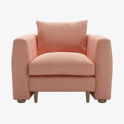 Sofa.com Tiffany Slim Armchair in Sakura Pink Organic Smart Cotton