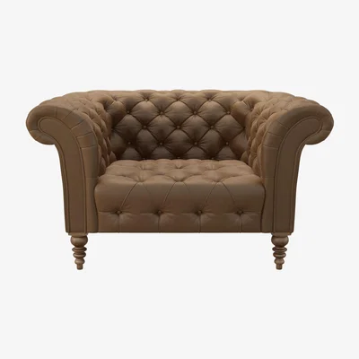 Sofa.com Oscar Button Seat Loveseat in Spiced Honey Soft Leather - sofa.com