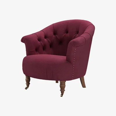 Sofa.com Bertie Armchair in Boysenberry Brushed Linen Cotton - sofa.com