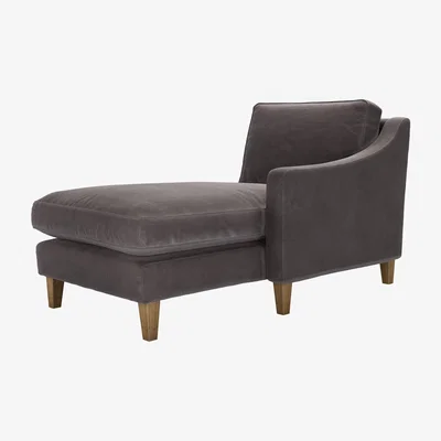 Sofa.com Iggy RHF Chaise Armchair in Shale Aquaclean Clever Velvet