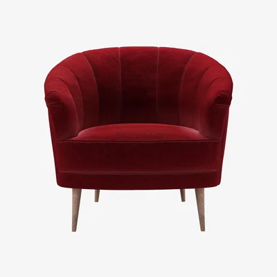 Sofa.com Harper Armchair in Claret Cotton Matt Velvet - sofa.com