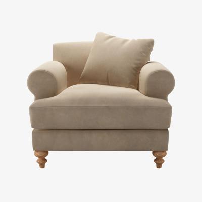 Sofa.com Teddy Armchair in Fawn Aquaclean Clever Velvet