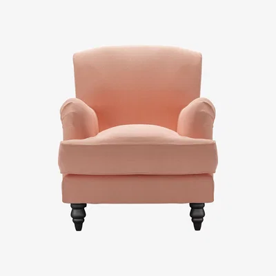 Sofa.com Snowdrop Small Armchair in Sakura Pink Organic Smart Cotton