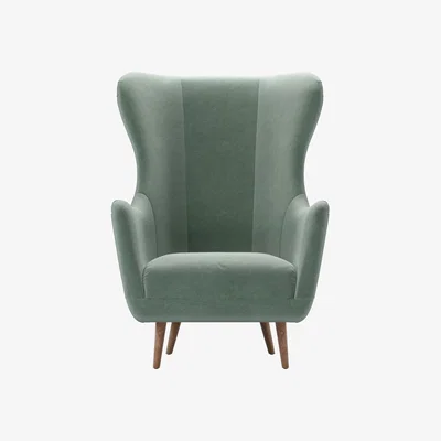 Sofa.com Louis Armchair in Sage Smart Velvet - sofa.com