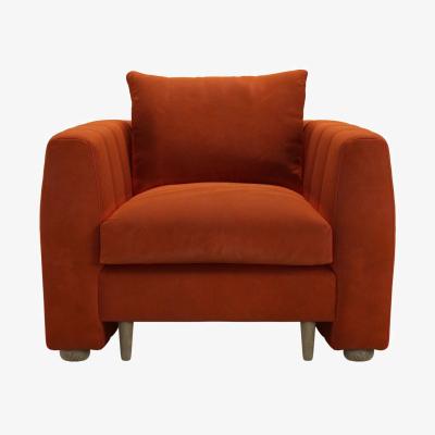 Sofa.com Tiffany Slim Armchair in Brick Aquaclean Clever Velvet
