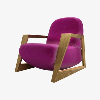 Sofa.com Hockney Armchair in Peony Cotton Matt Velvet - sofa.com