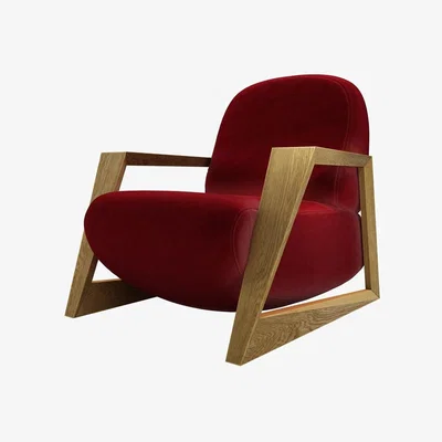 Sofa.com Hockney Armchair in Claret Cotton Matt Velvet - sofa.com