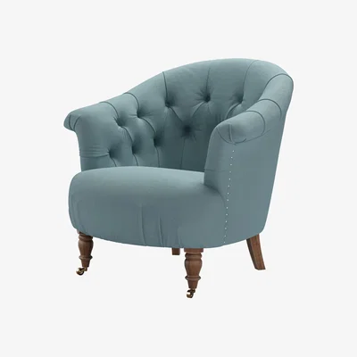 Sofa.com Bertie Armchair in Lagoon Brushed Linen Cotton - sofa.com