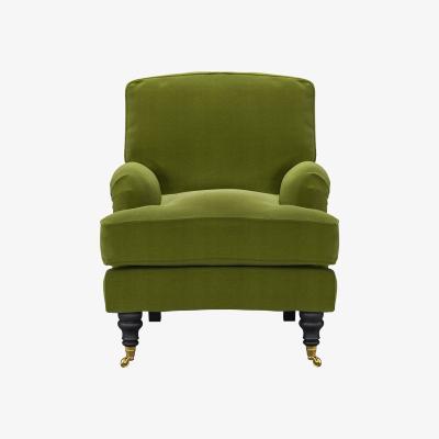 Sofa.com Bluebell Small Armchair in Vine Leaf Organic Smart Cotton