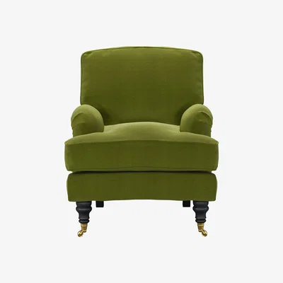 Sofa.com Bluebell Small Armchair in Vine Leaf Organic Smart Cotton