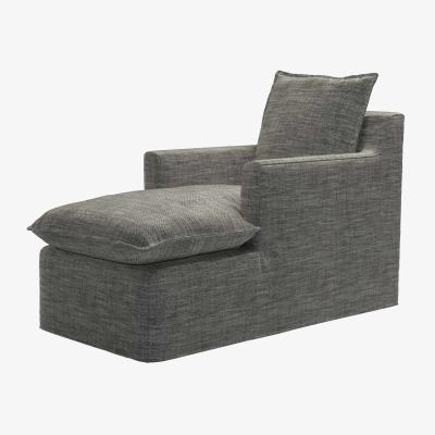 Sofa.com Anders Chaise Armchair in Liquorice Baylee Multi-Tone Viscose Linen