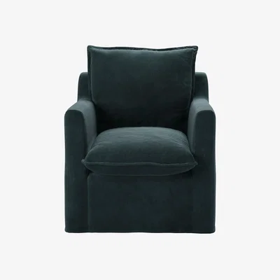 Sofa.com Anders Armchair in Deep Forest Aquaclean Clever Velvet