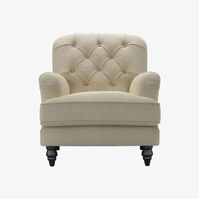 Sofa.com Snowdrop Button Back Armchair in Pampas Hygge Smart Linen