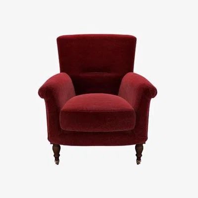 Sofa.com Alderney Armchair in Claret Cotton Matt Velvet - sofa.com