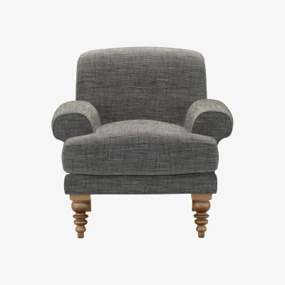 Sofa.com Saturday Armchair in Liquorice Baylee Multi-Tone Viscose Linen