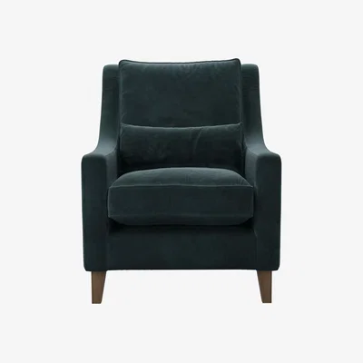 Sofa.com High Back Iggy Armchair in Deep Forest Aquaclean Clever Velvet