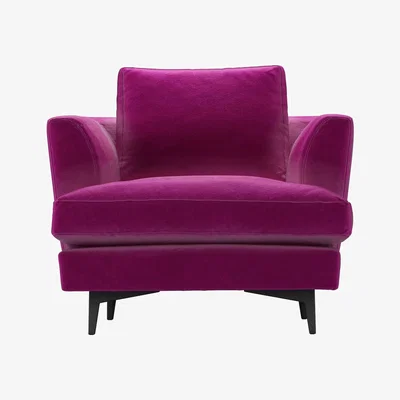 Sofa.com Lars Armchair in Peony Cotton Matt Velvet