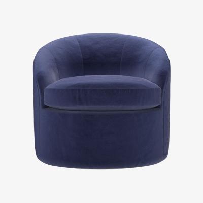 Sofa.com Quinn Armchair in Prussian Blue Cotton Matt Velvet