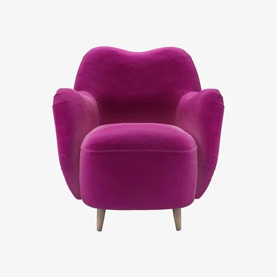 Sofa.com Ginger Armchair in Peony Cotton Matt Velvet - sofa.com