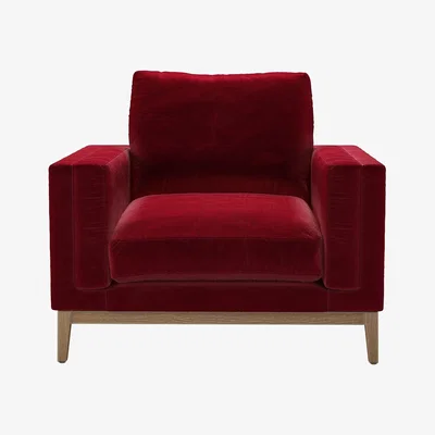 Sofa.com Costello Armchair in Malbec Cotton Matt Velvet