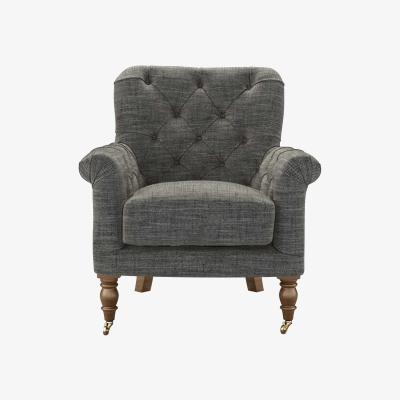 Sofa.com Poppy Armchair in Liquorice Baylee Multi-Tone Viscose Linen