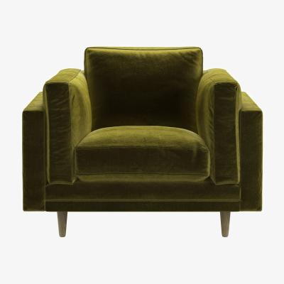 Sofa.com Marco Armchair in Olive Cotton Matt Velvet