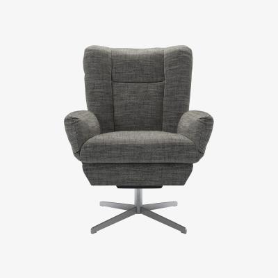Sofa.com Ellora Swivel Armchair in Liquorice Baylee Multi-Tone Viscose Linen