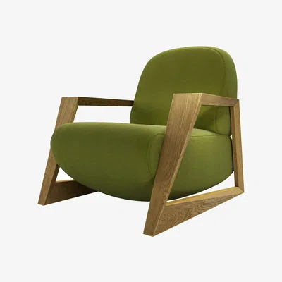 Sofa.com Hockney Armchair in Vine Leaf Organic Smart Cotton