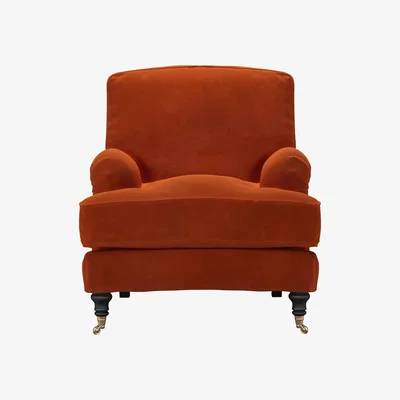 Sofa.com Bluebell Armchair in Brick Aquaclean Clever Velvet