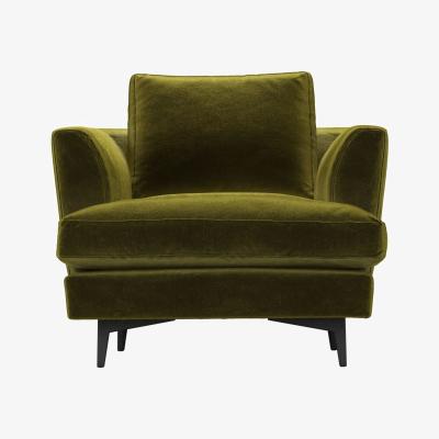 Sofa.com Lars Armchair in Olive Cotton Matt Velvet