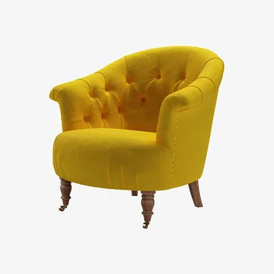 Sofa.com Bertie Armchair in Canary Cotton Matt Velvet - sofa.com