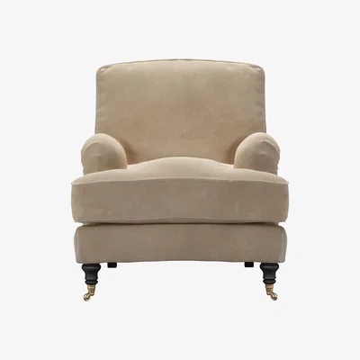 Sofa.com Bluebell Armchair in Fawn Aquaclean Clever Velvet