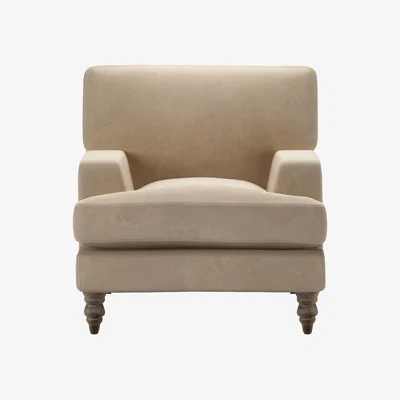 Sofa.com Isla Small Armchair in Fawn Aquaclean Clever Velvet