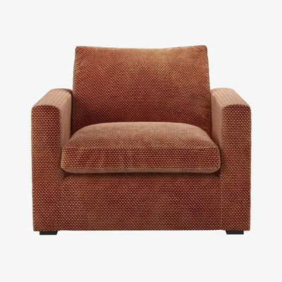 Sofa.com Long Island Slim Small Armchair in Pomegranate Bubble Velvet
