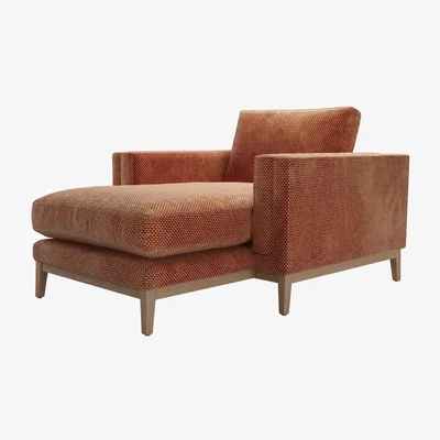 Sofa.com Costello Chaise Armchair in Pomegranate Bubble Velvet
