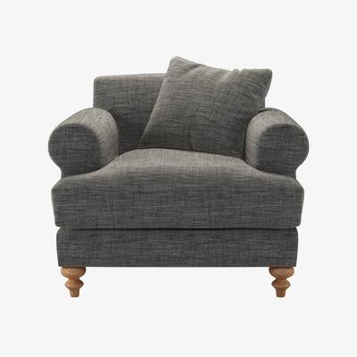Sofa.com Teddy Armchair in Liquorice Baylee Multi-Tone Viscose Linen