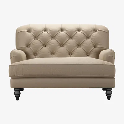 Sofa.com Snowdrop Button Back Loveseat in Coconut Soft Leather - sofa.com