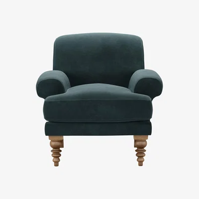 Sofa.com Saturday Armchair in Deep Forest Aquaclean Clever Velvet