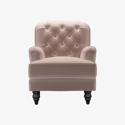 Sofa.com Snowdrop Button Back Small Armchair in Orchid Cotton Matt Velvet - sofa.com