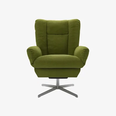 Sofa.com Ellora Swivel Armchair in Vine Leaf Organic Smart Cotton