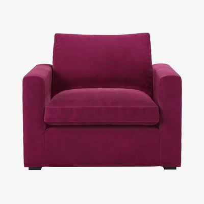 Sofa.com Long Island Slim Small Armchair in Persian Rose Smart Velvet