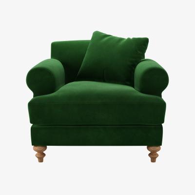 Sofa.com Teddy Armchair in Putting Green Aquaclean Clever Velvet