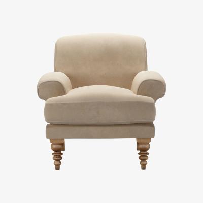 Sofa.com Saturday Armchair in Fawn Aquaclean Clever Velvet