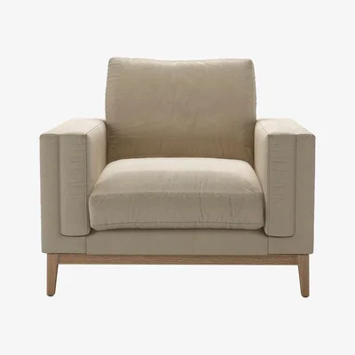 Sofa.com Costello  Armchair in Pennine Stone Organic Smart Cotton