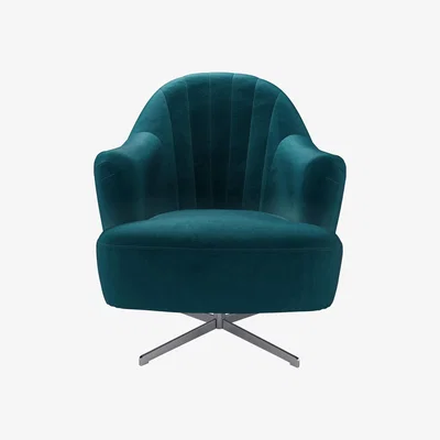 Sofa.com Ariel Armchair in Deep Turquoise Pure Cotton Matt Velvet - sofa.com