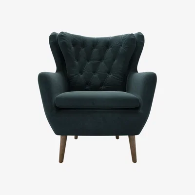Sofa.com Ernest Swivel Armchair in Deep Forest Aquaclean Clever Velvet