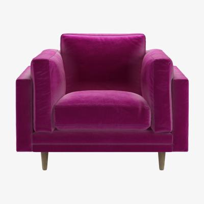 Sofa.com Marco Armchair in Peony Cotton Matt Velvet