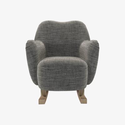 Sofa.com Ginger Rocking Chair in Liquorice Baylee Multi-Tone Viscose Linen