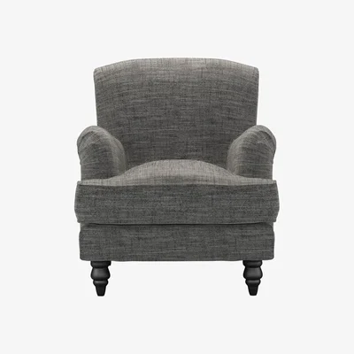 Sofa.com Snowdrop Small Armchair in Liquorice Baylee Multi-Tone Viscose Linen
